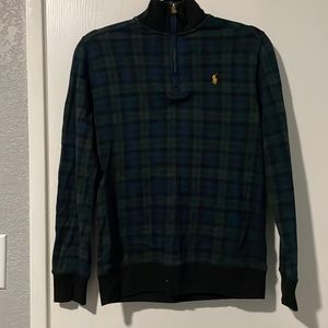 Blue green and black Ralph Lauren Polo sweater plaid